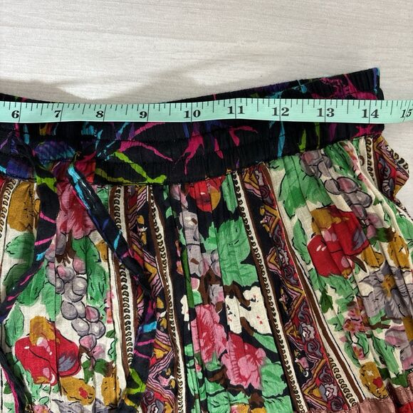 Womens Boho Maxi Skirt M Multicolor Patchwork Tiered Coachella Boho Festival - Picture 6 of 8